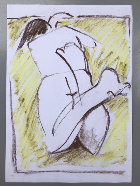 Liegender Akt rücken 